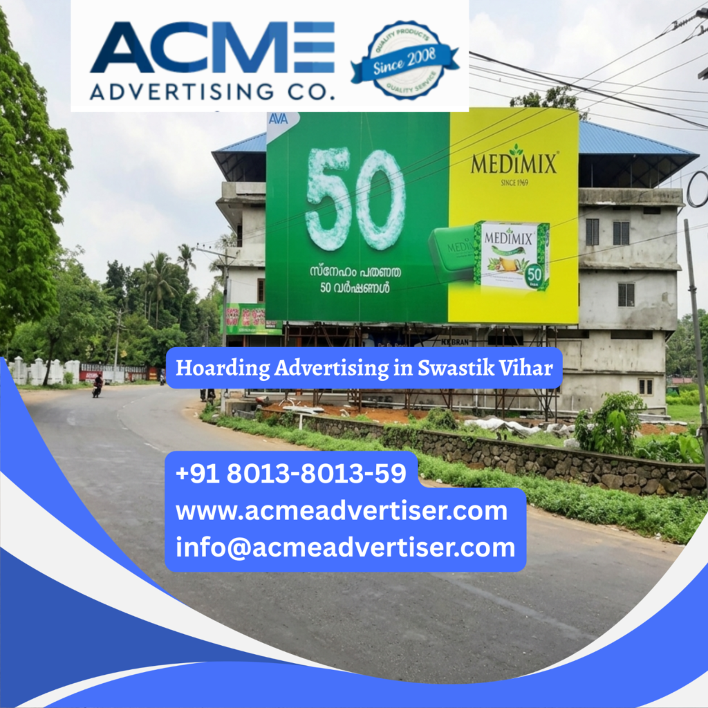 Hoarding advertising in Swastik Vihar for local outdoor brand visibility.
Hoarding Advertising near Sai Mandir Sector 61