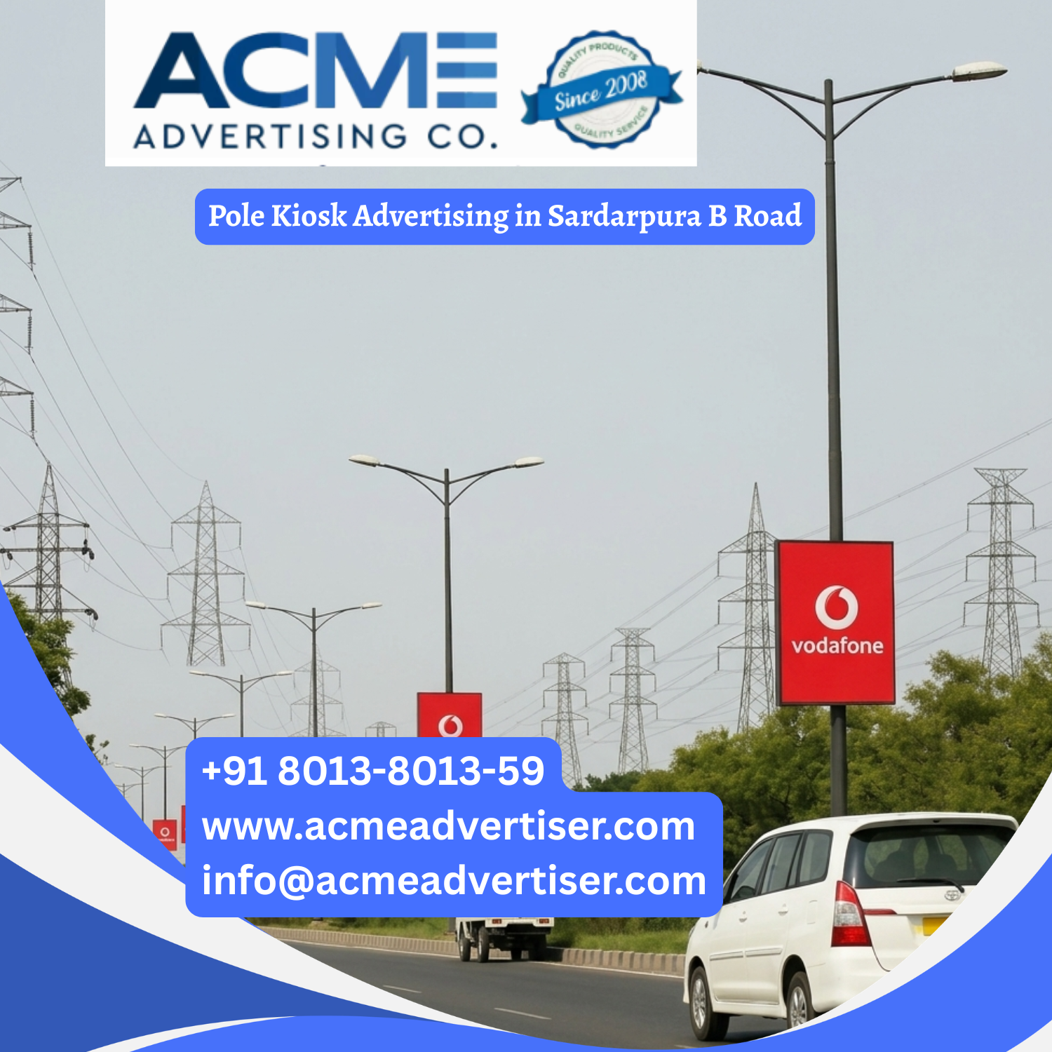 Pole Kiosk Advertising in Sardarpura B Road - Rajasthan