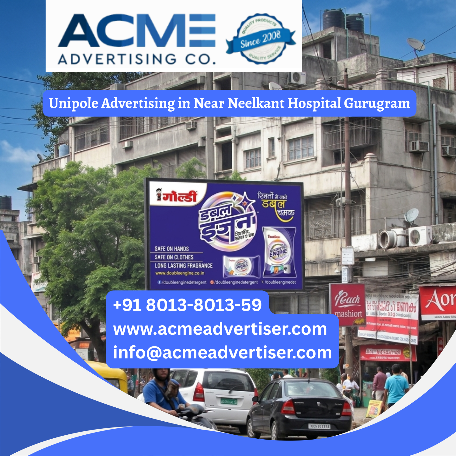 Unipole Advertising in Near Neelkant Hospital Gurugram - Gurugram