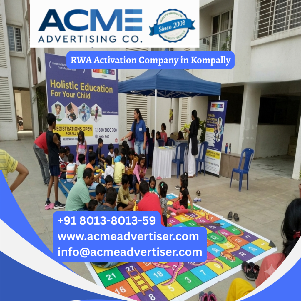 RWA activation company in Kompally for residential society brand campaigns.