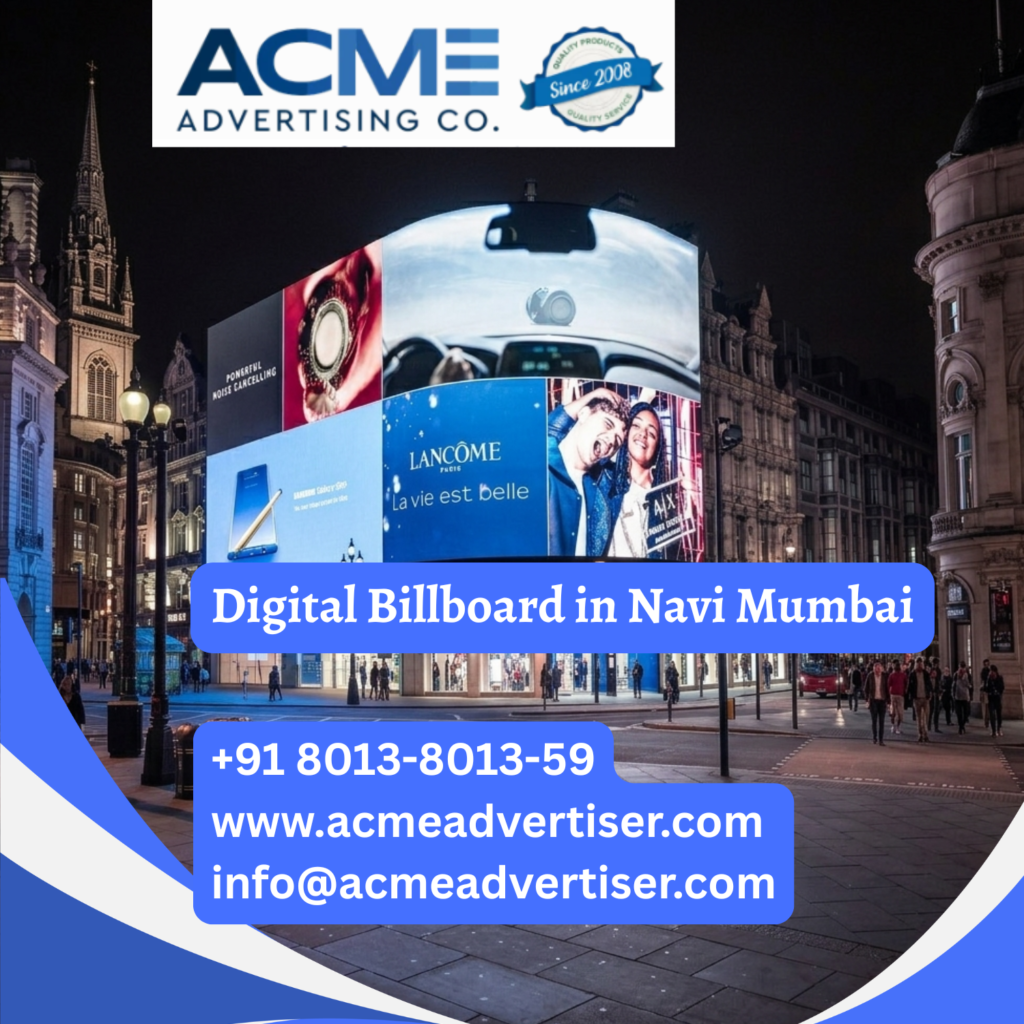 Digital billboard advertising in Mumbai featuring a high resolution LED display at a prime commercial location for maximum brand visibility and audience reach.