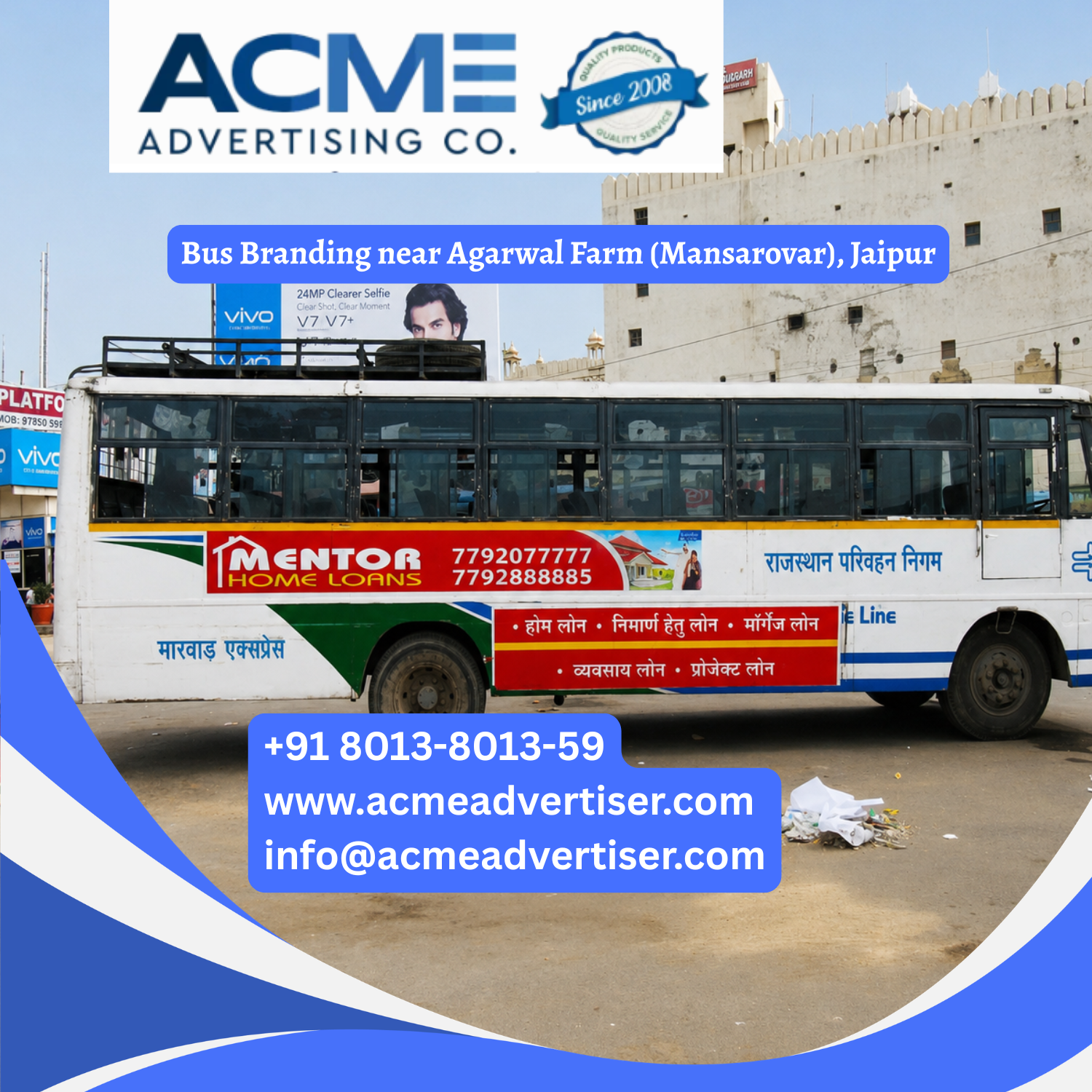Bus Branding near Agarwal Farm (Mansarovar), Jaipur - 