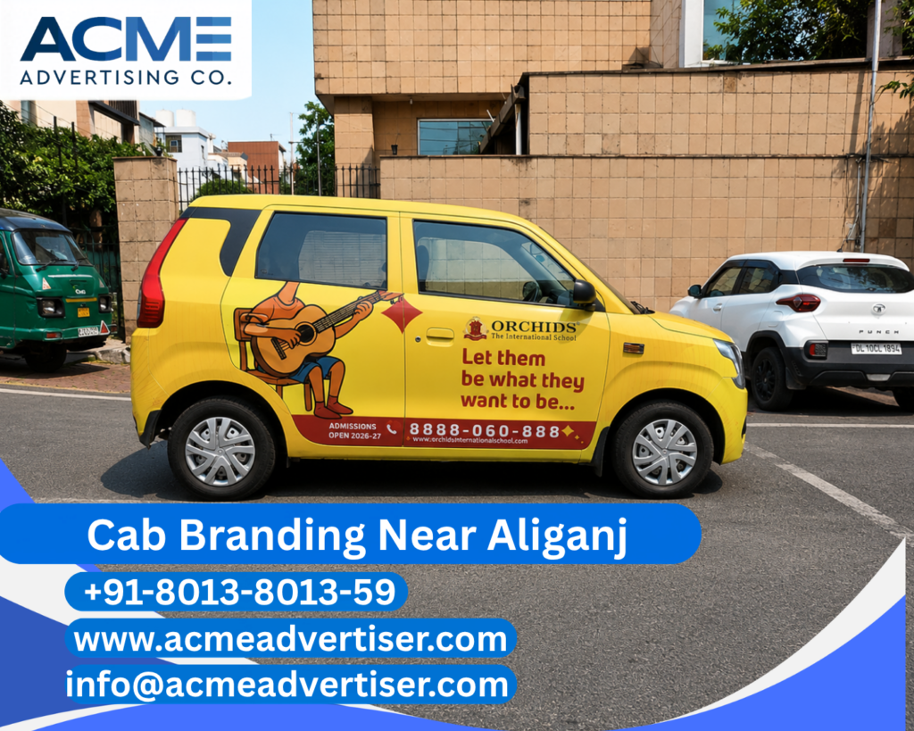 Cab Branding Company Near Aliganj delivering premium cab branding and transit advertising solutions in Lucknow.