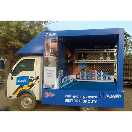 Branded mobile van promoting a retail business in India