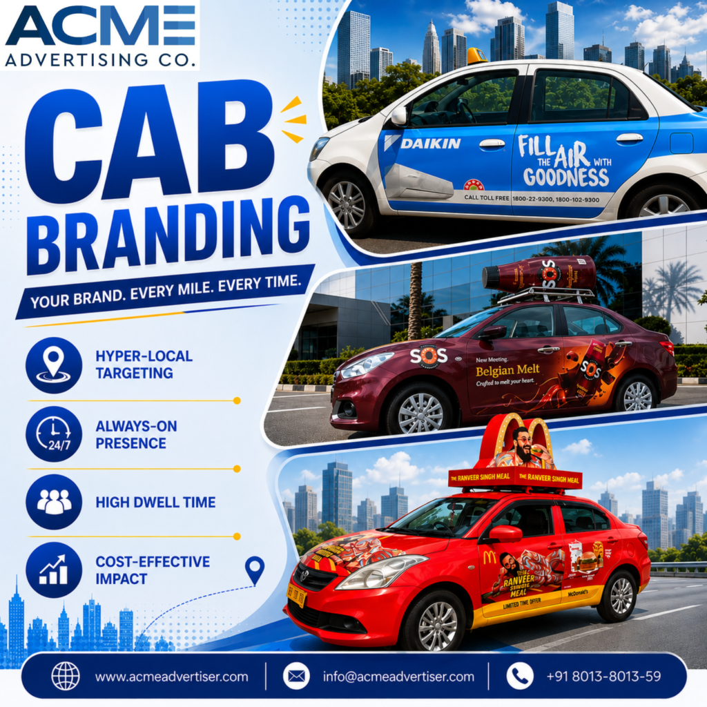Cab branding company in India for high visibility brand promotion