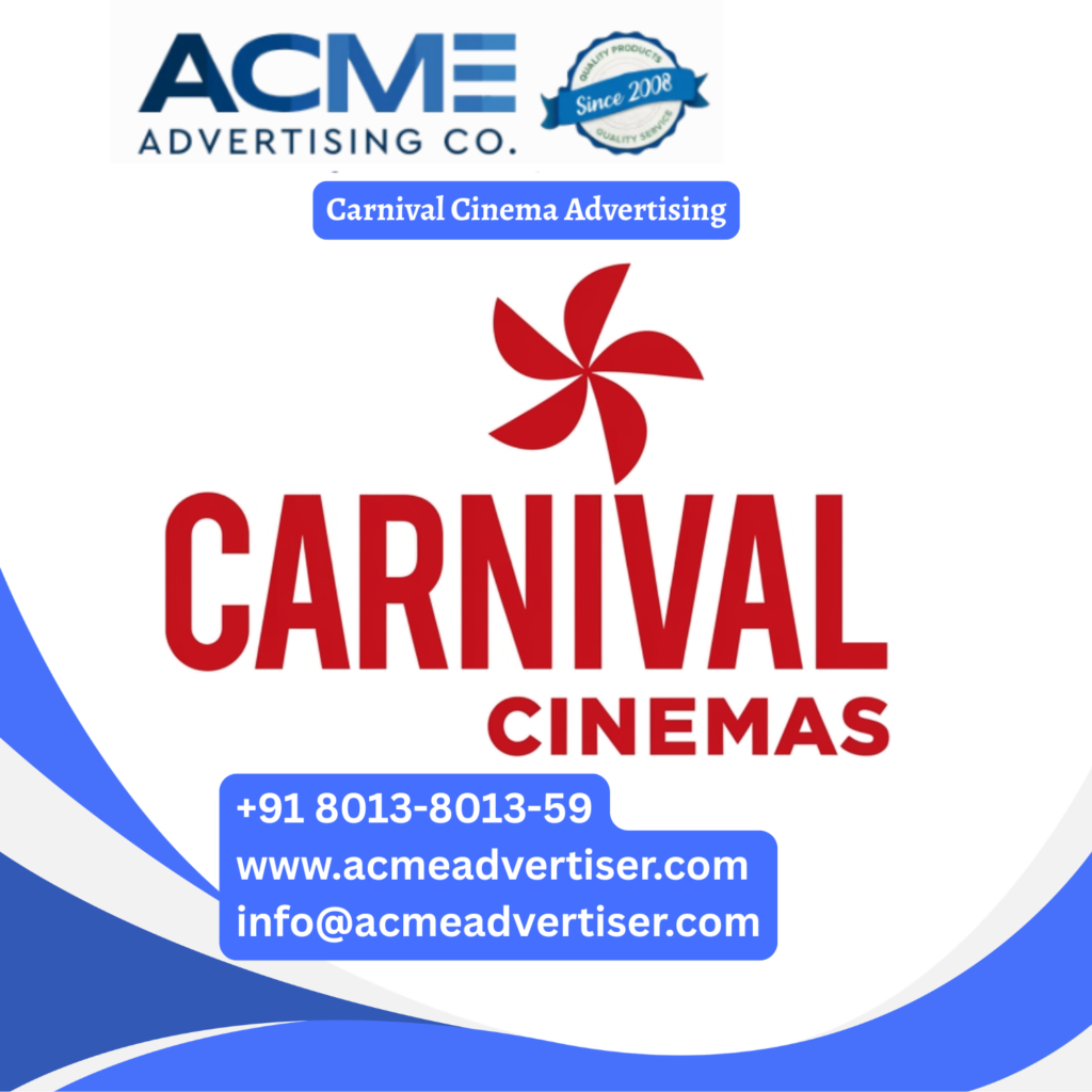 Carnival Cinema Advertising with branded screens, theatre displays and ads PVR Cinema Advertising Company at Ansal Plaza, Uttar Pradesh