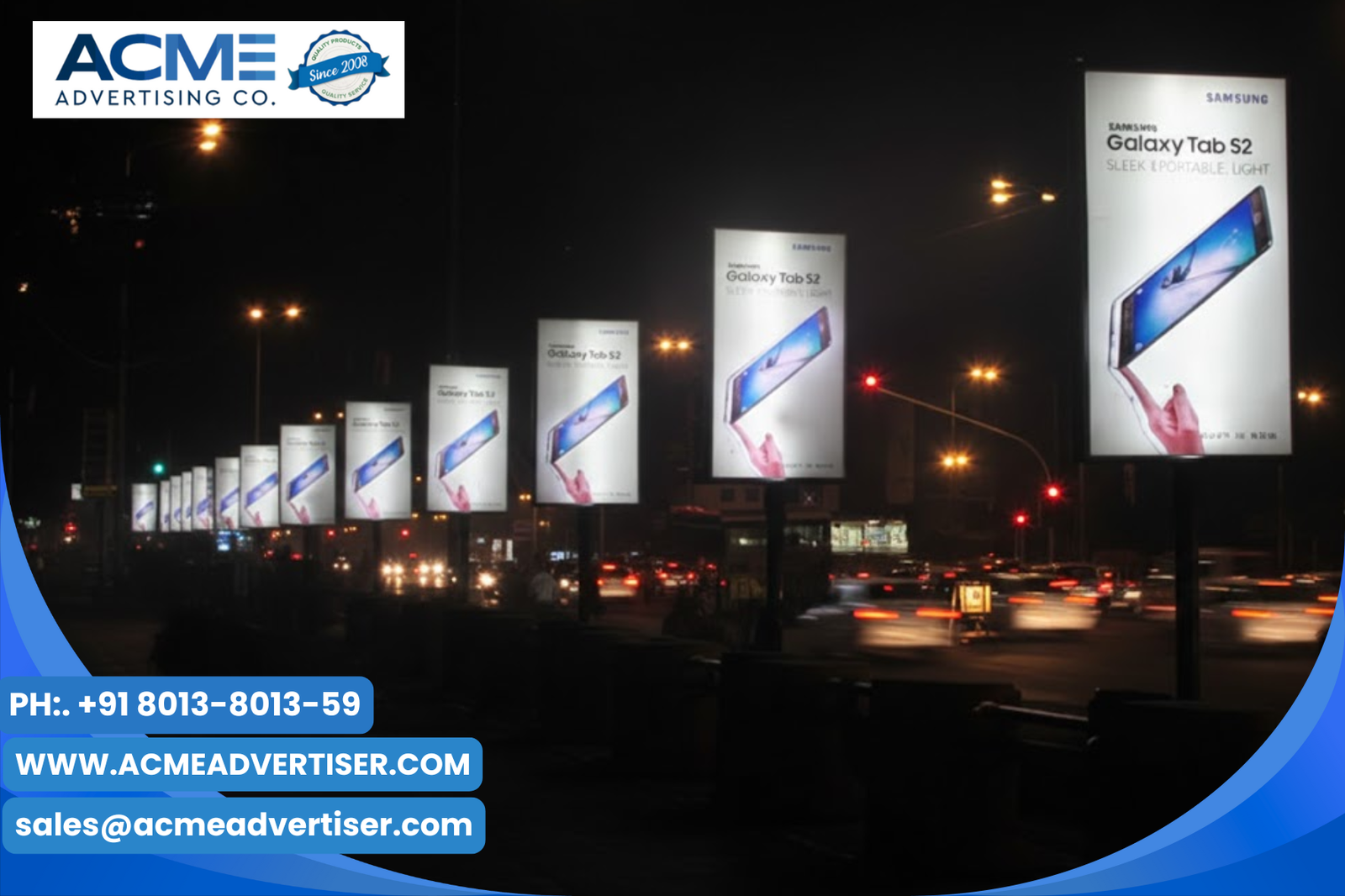 pole kiosk advertising with Acme Advertising Co