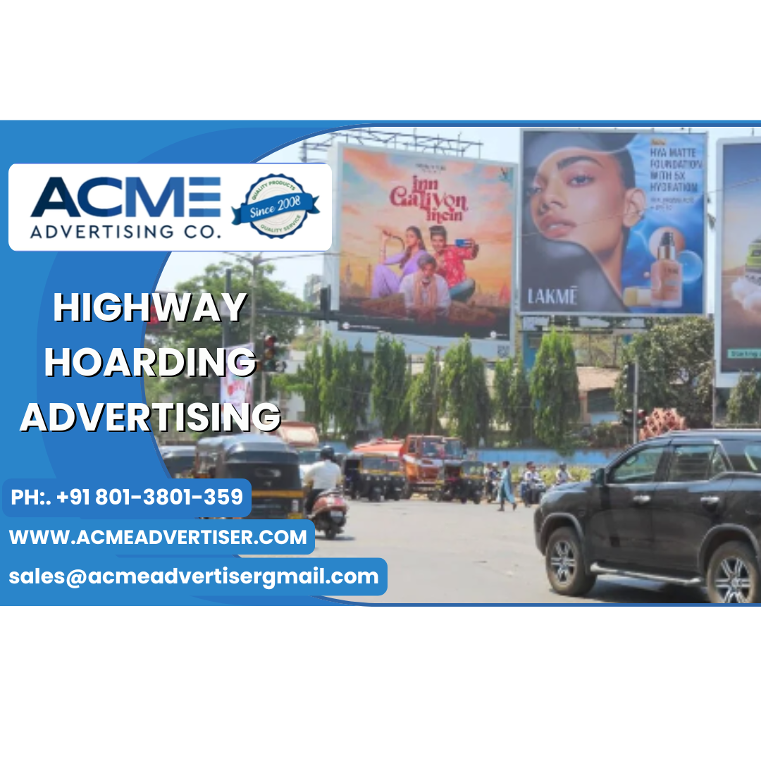 Highway Hoarding Advertising Companies in Rajasthan showcasing a large outdoor billboard promoting a brand along a busy national highway.