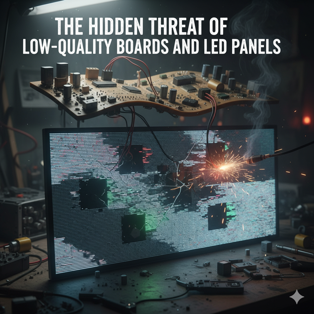 Low-quality boards and led panels