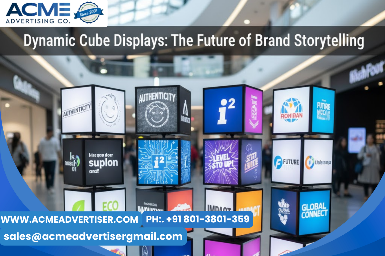 Top 5 POSM cube box brand advertising service with Acme Advertising Co.