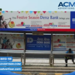 Bus shelter brand advertising with Acme Advertising Co