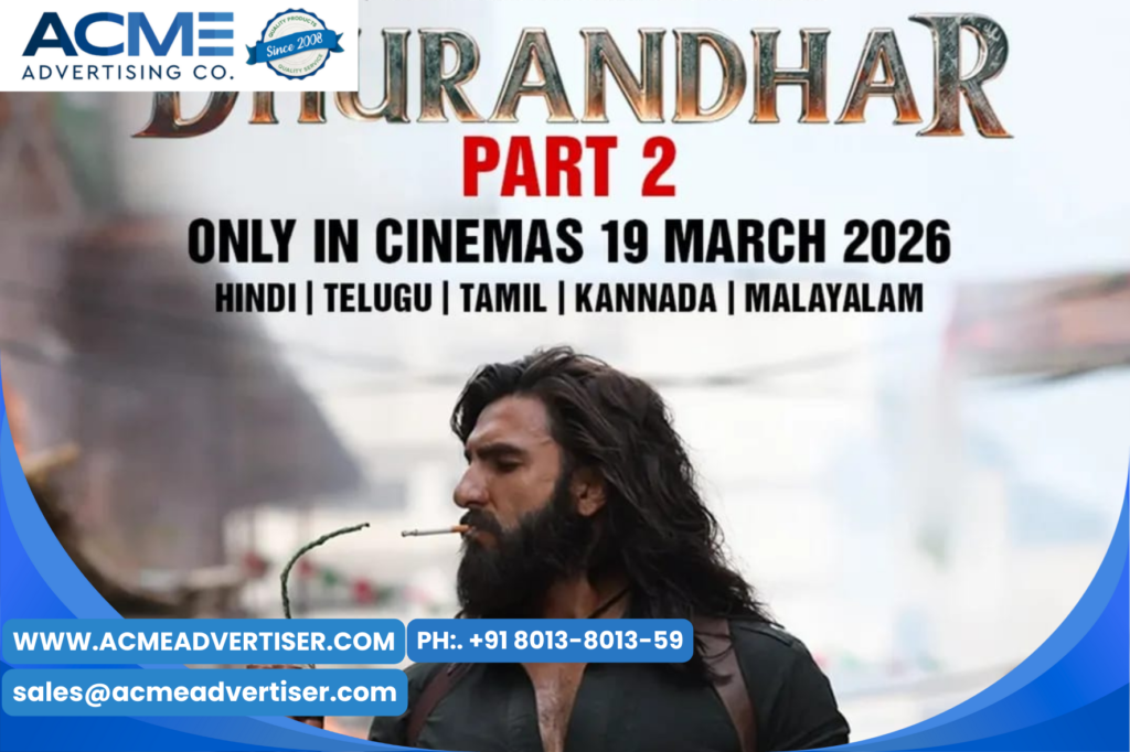 Dhurandhar 2 on Upcoming Cinema advertising with Acme Advertising Co Dhurandhar 2 on Upcoming Cinema advertising with Acme Advertising Co