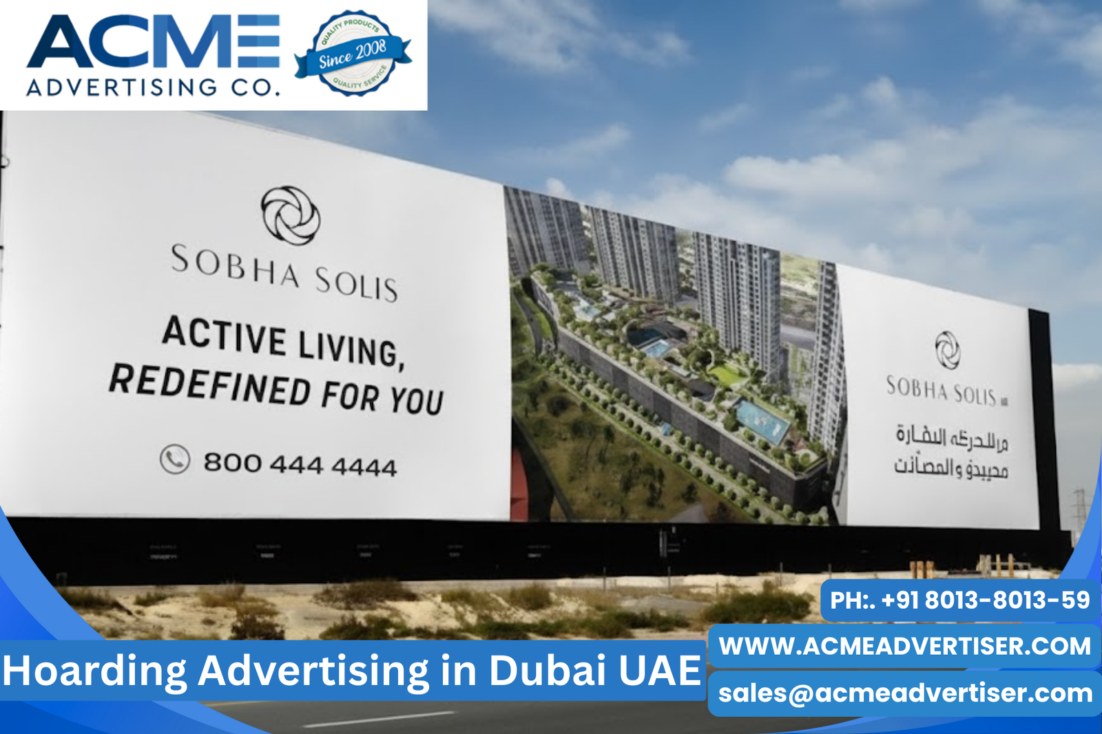 Hoarding Advertising in Dubai UAE with Acme Advertising Co
