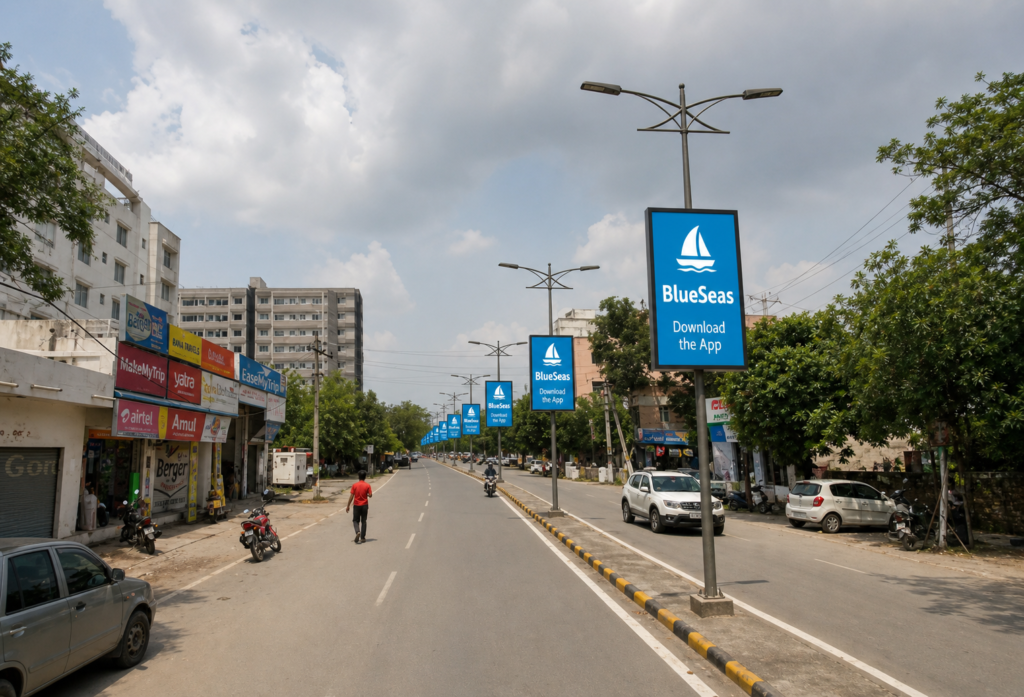 PoleKiosk branding in Syphon Circle Road Rajasthan acme advertising