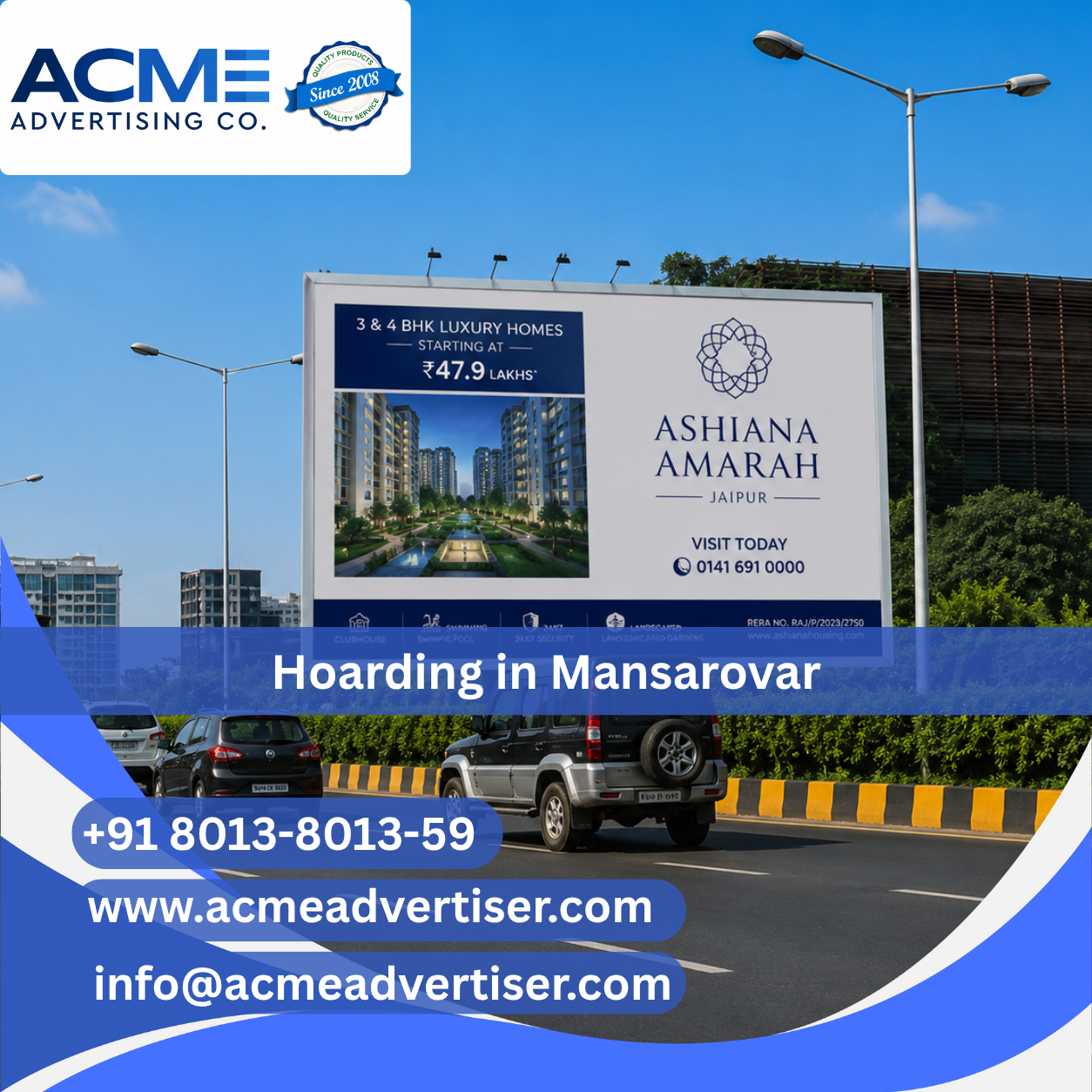 Hoarding Company in Mansarovar, Madhyam Marg Circle, Rajasthan - Rajasthan