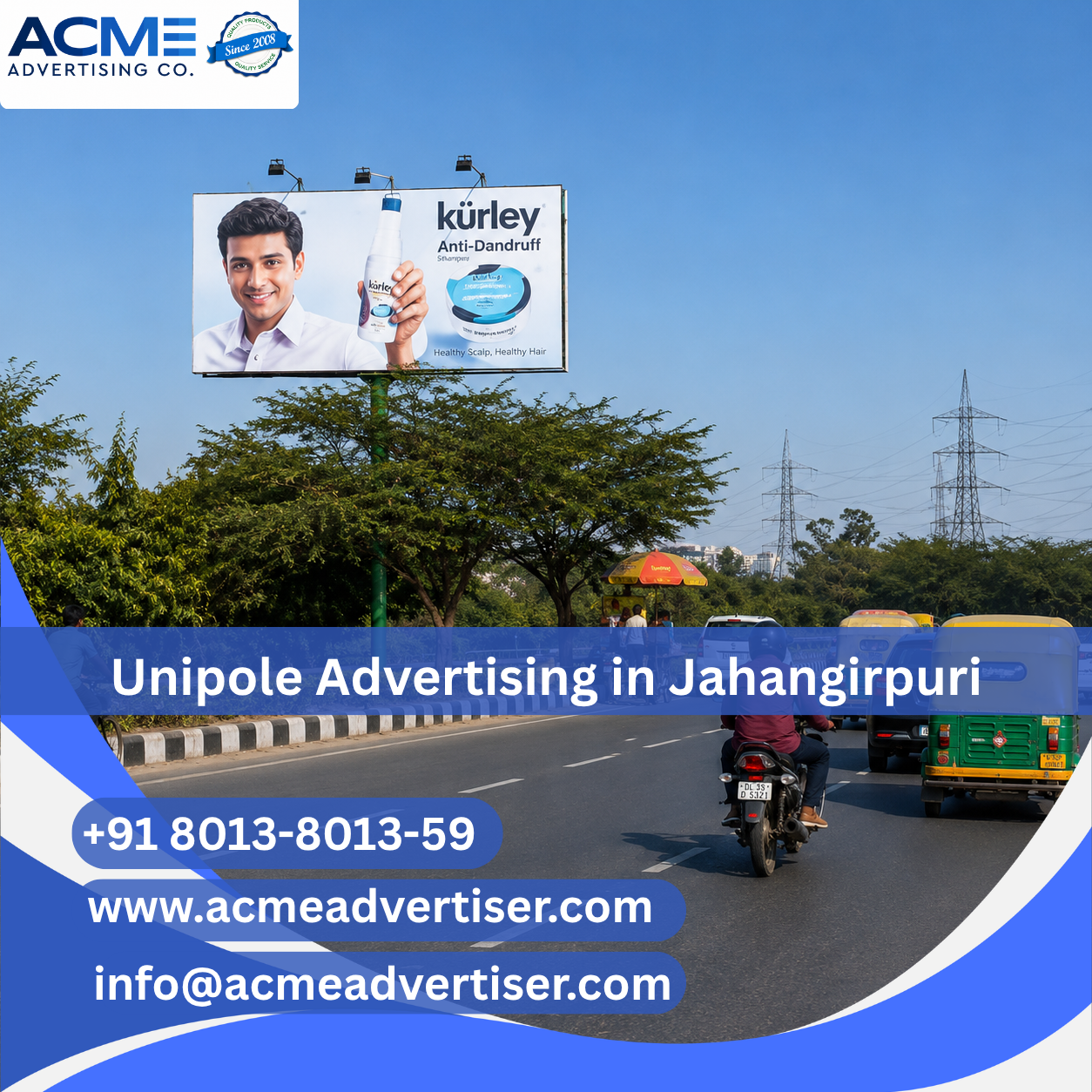 Unipole Advertising Company in Link Road To Vaishali Pulia (Shoprix Mall), Jahangirpuri - Ghaziabad