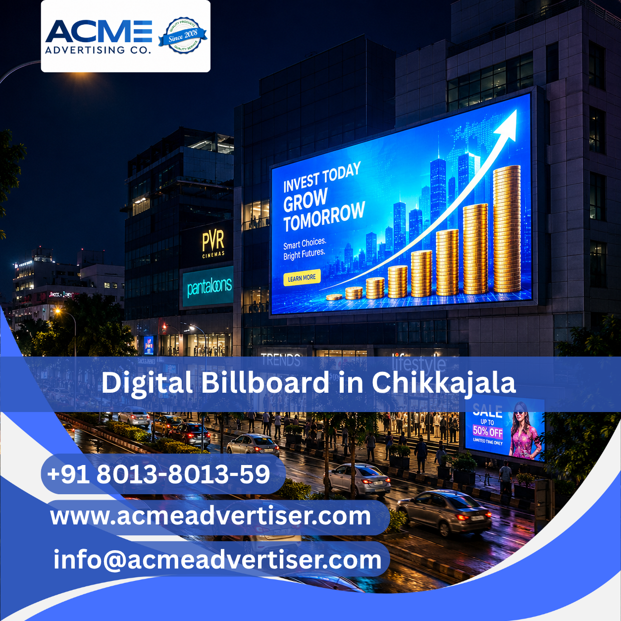 Digital Billboard Company in Chikkajala Beside Decathlon FTT Yelahanka, Bengaluru - Bangalore