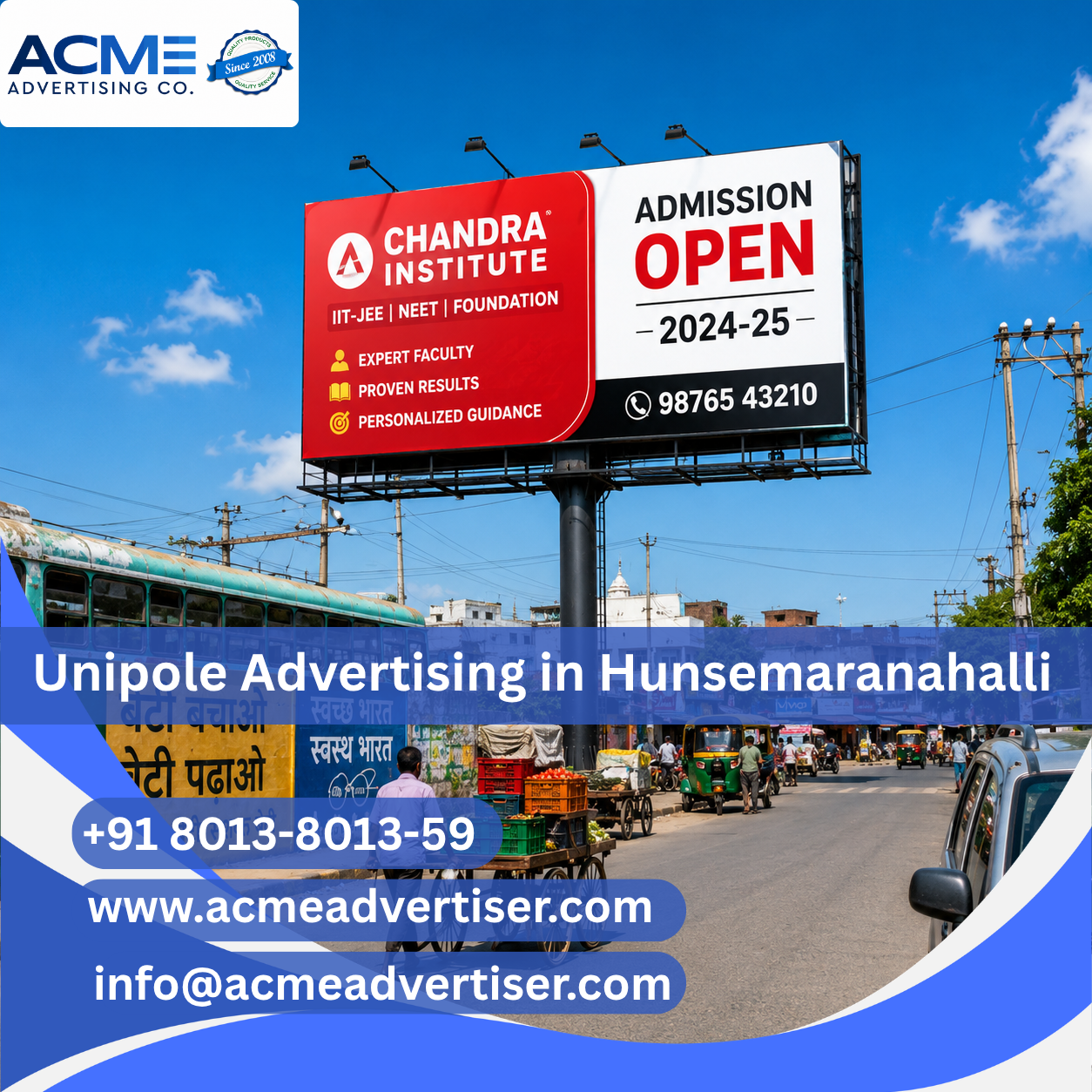 Unipole Advertising Agency in Hunsemaranahalli Intl Airport Rd opp CCD Towards Airport, Bengaluru North - Bangalore