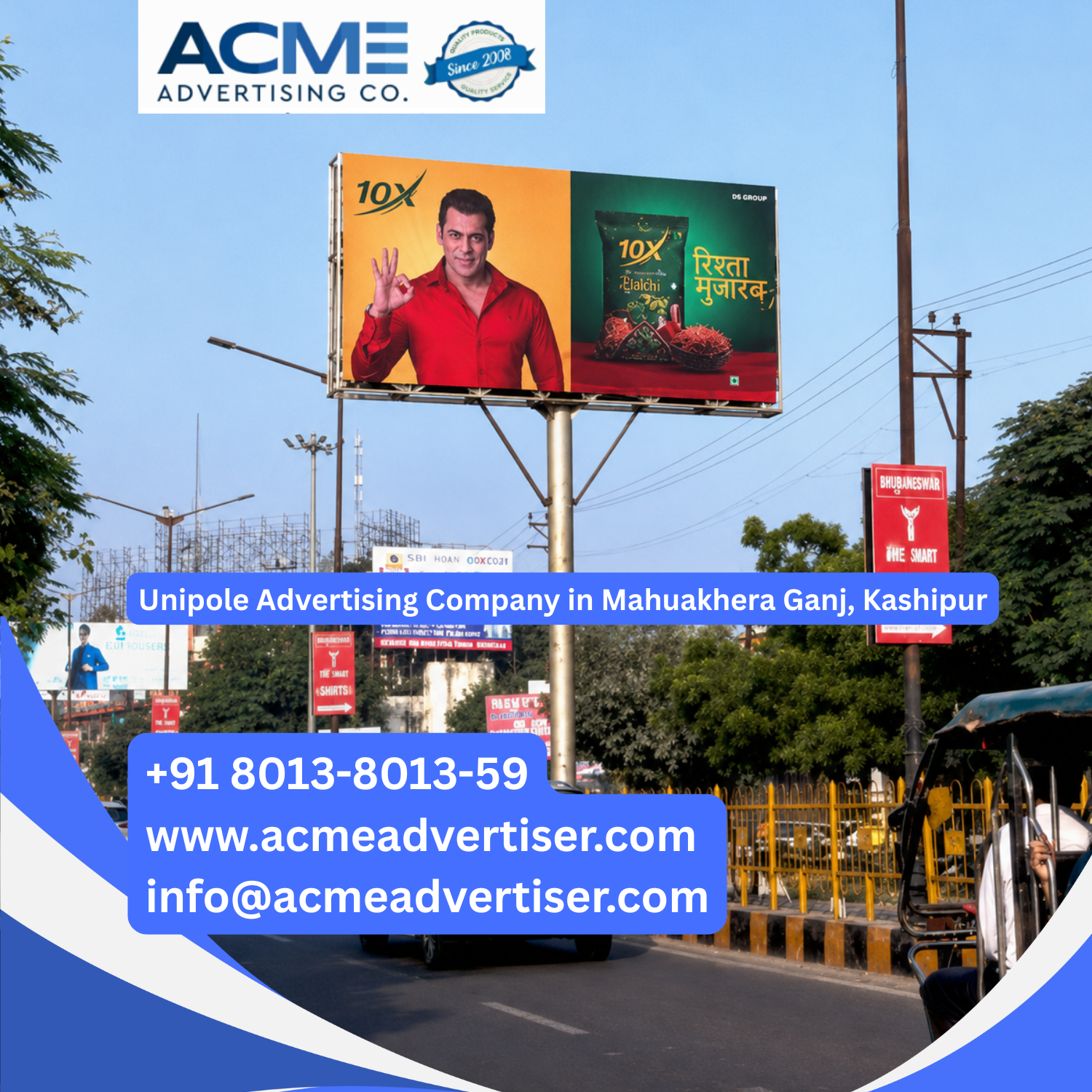 Unipole Advertising Company in Mahuakhera Ganj, Kashipur - Uttarakhand