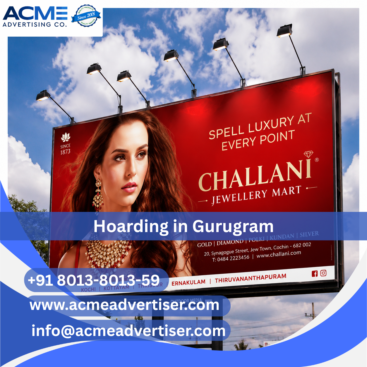 Hoarding Advertising Company Outside Adani Project Lushlands, Faridabad Road, Gurugram - Gurugram