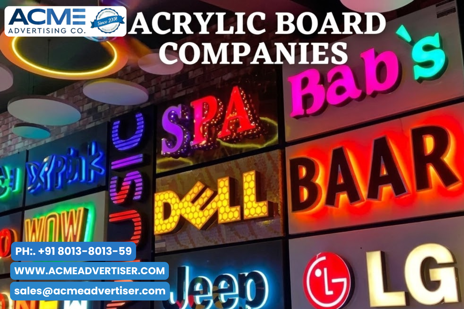 Acrylic Board Companies Acme Advertising Co.
