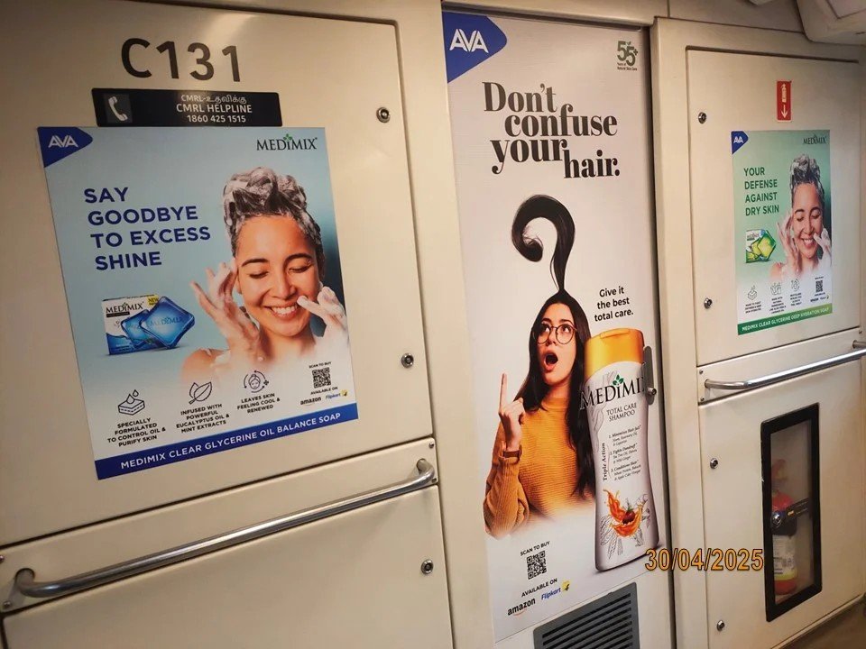 Metro Interior Advertising in Chennai Metro Kaladipet - 