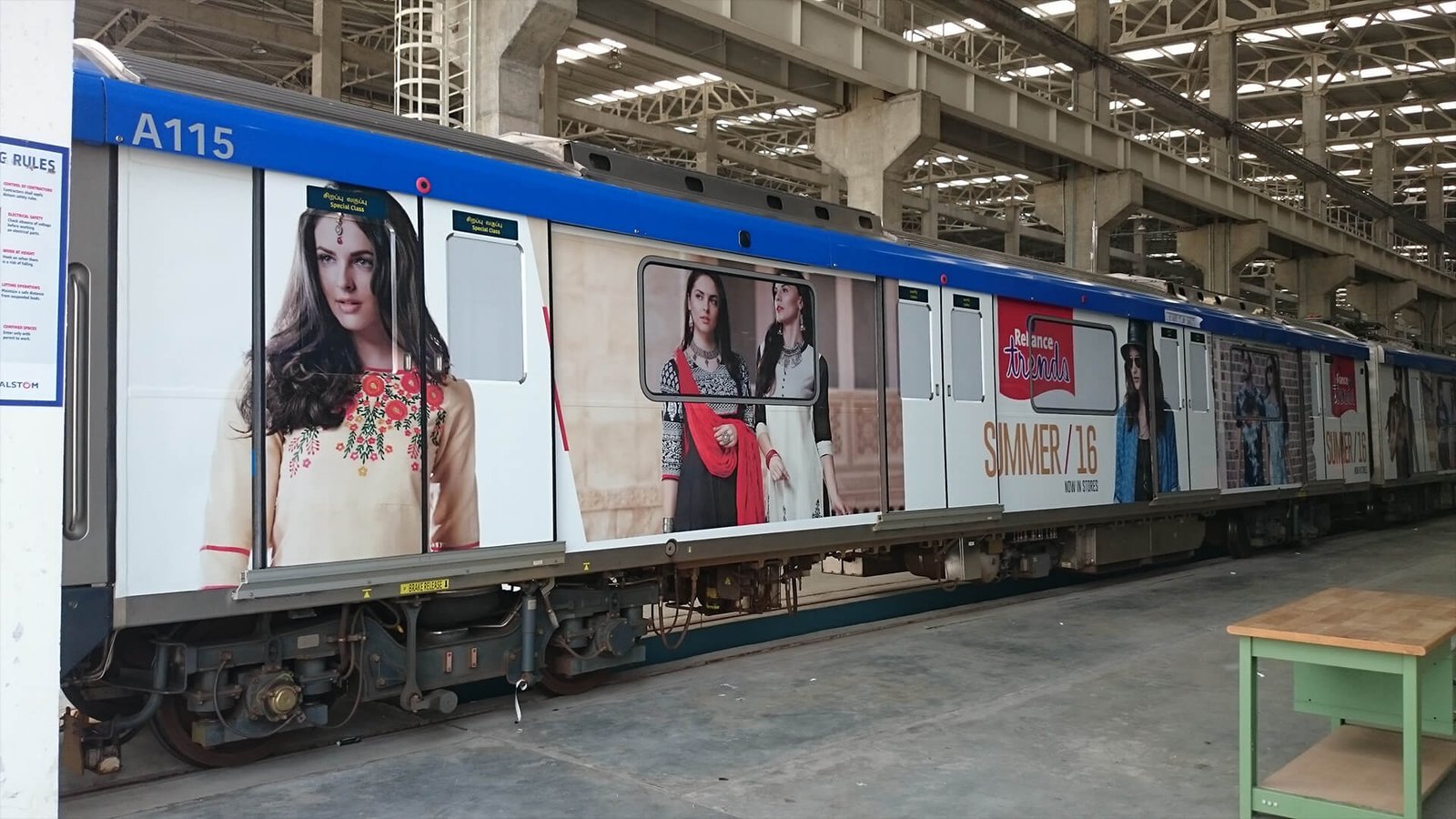 Metro Train Exterior Branding in Guindy Station, Chennai - 