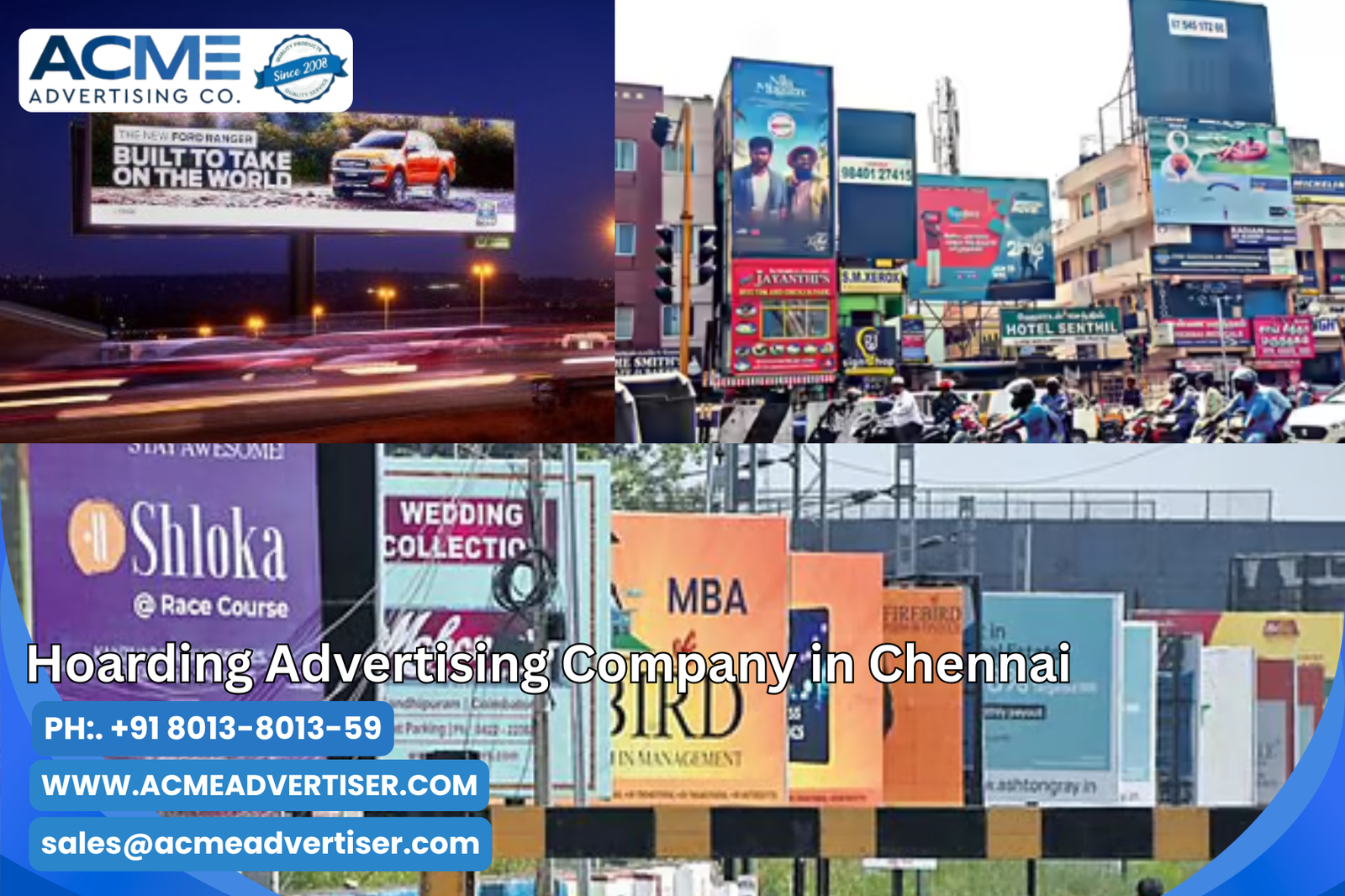 Hoarding Advertising Company in Chennai with Acme Advertising Co