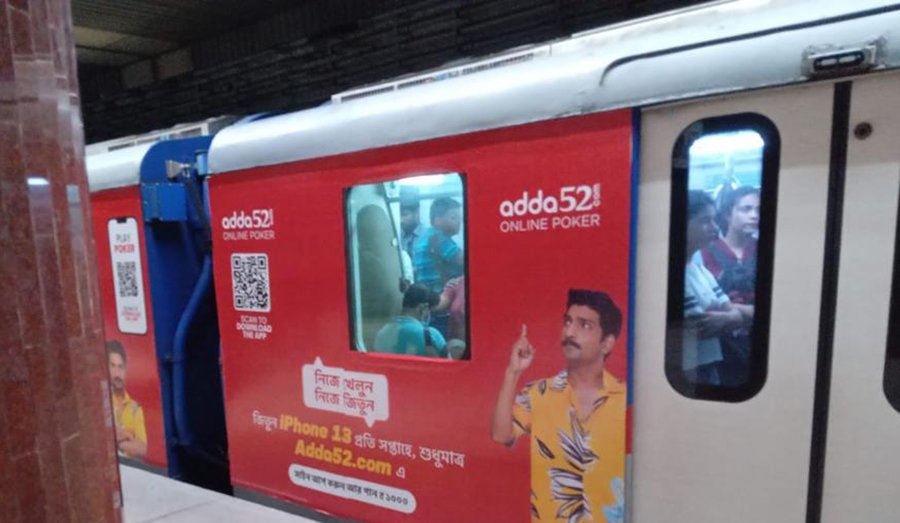 Metro advertising in Chandkheda Road Metro Station in Ahmedabad with Acme Advertising. - 