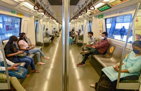 Metro advertising in Gandhinagar Sector 1 Metro Station in Ahmedabad - 