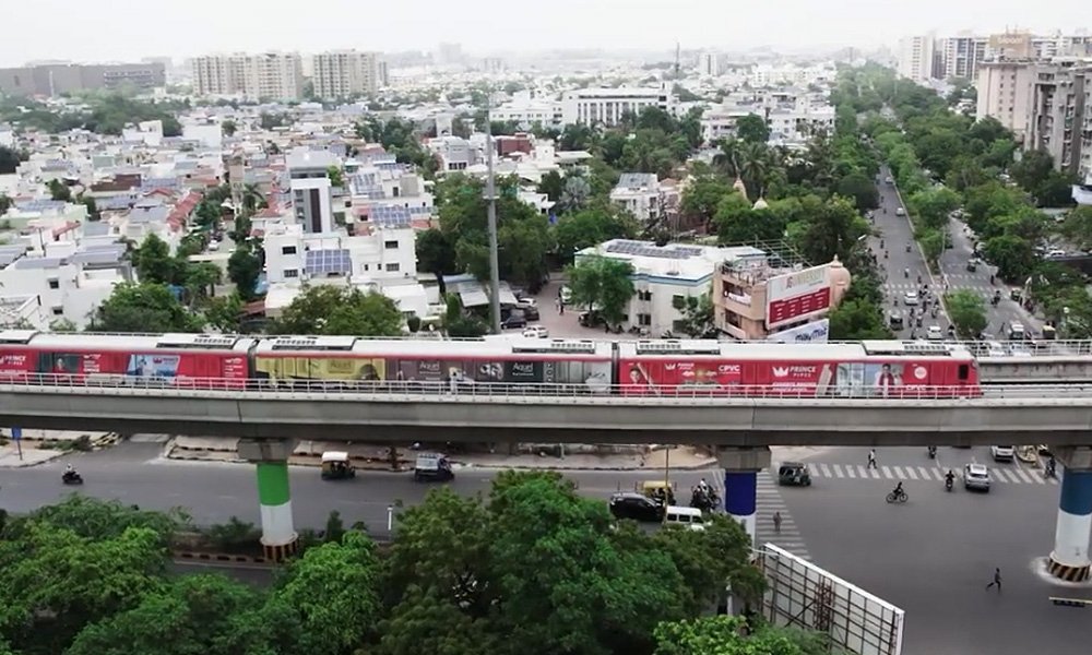 Metro advertising in Memnagar Metro Station in Ahmedabad with Acme Advertising. - 