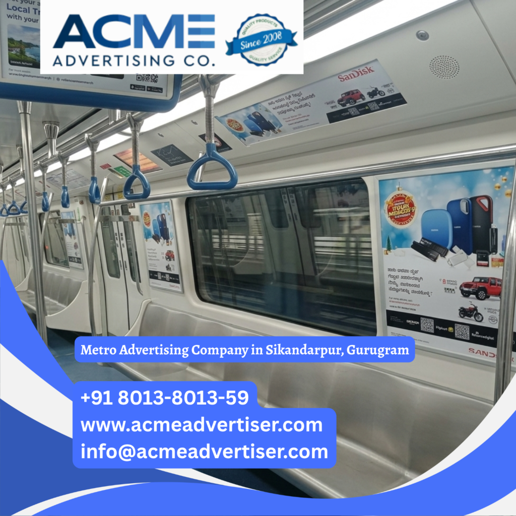 Metro Wrap Services Metro Advertising Company in Hoodi, Bengaluru Metro advertising in Sikandarpur, Gurugram featuring high visibility transit media across metro stations, platforms, train wraps, and commuter routes for maximum brand exposure.