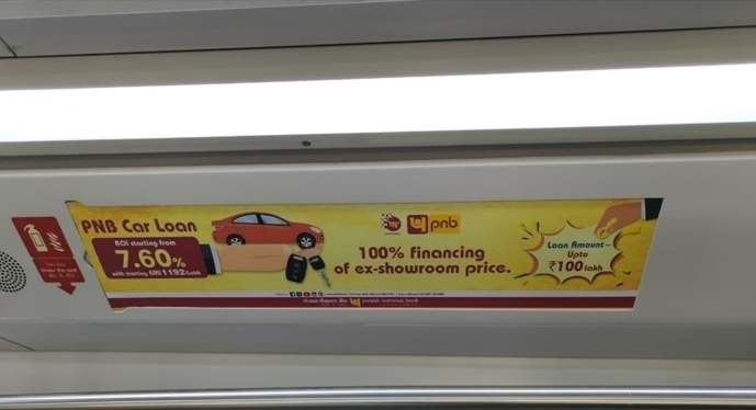 Metro ceiling panel advertising in Prakash Nagar, Hyderabad - 