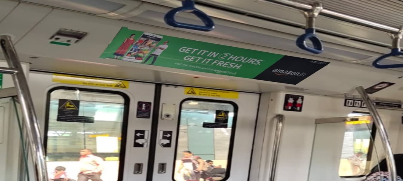 Inside Metro Train Advertising In Rajouri Garden, Delhi - 