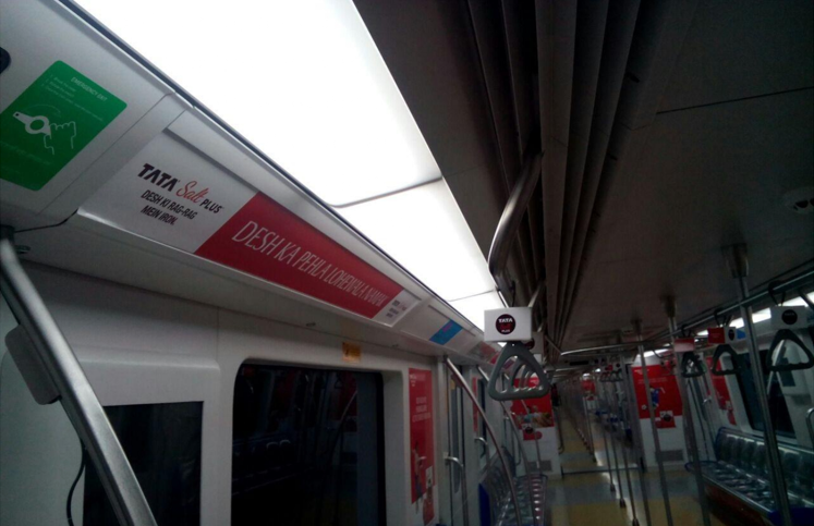 Metro inside ceiling panel advertising in Versova, Mumbai - 