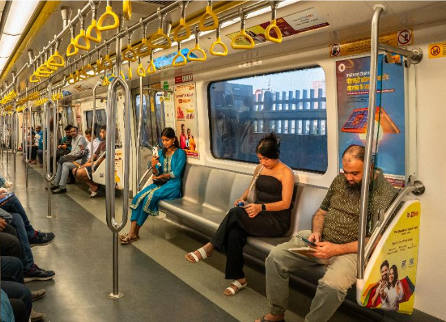 Metro inside coach advertising in Bandongri, Mumbai - 