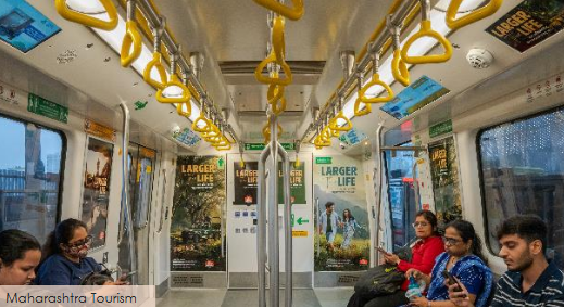 Metro inside coach advertising in Lower Oshiwara, Mumbai - 
