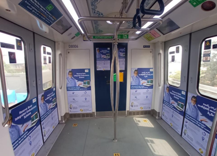 Metro inside coach advertising in Parade Ground, Hyderabad - 