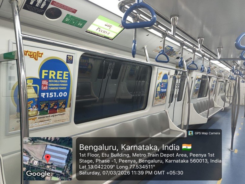 Metro inside coach advertising in Peenya, Bengaluru - 