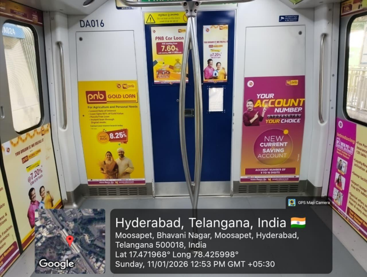 Metro inside door advertising in Begumpet, Hyderabad - 