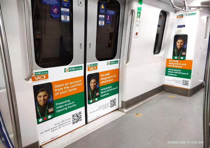 Metro inside door advertising in NGRI, Hyderabad - 