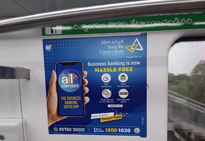 Metro inside panel advertising in Habsiguda, Hyderabad - 