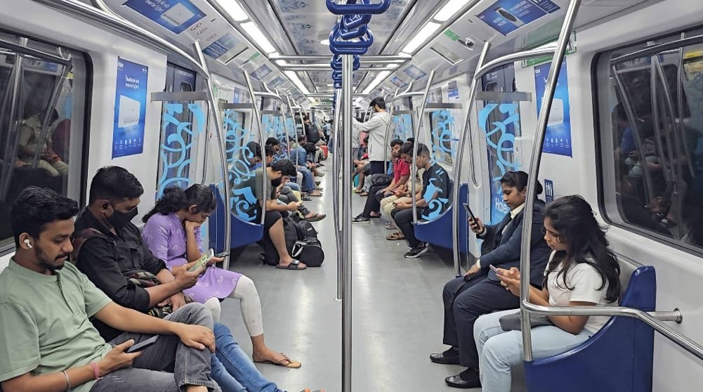 Metro Interior Panel Advertising in Agra Fort Metro Station, UP - 