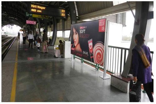 Metro platform advertising panel in Laxmi Nagar - 