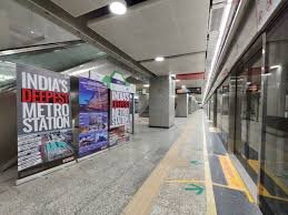 Metro station board advertising in Netaji Bhavan in Kolkata - 