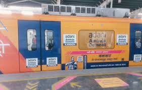 Metro train advertising in Nari Road in Nagpur - 