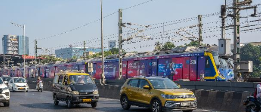 Metro train wrap advertising in Bangur Nagar, Mumbai - 