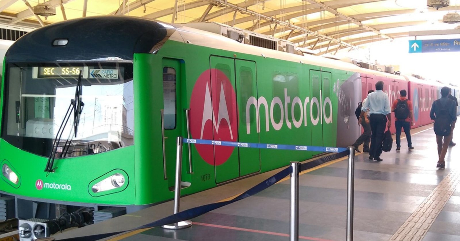 Metro train wrap advertising in Dwarka Sector 8 - 