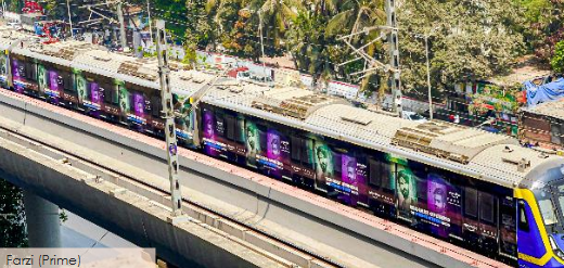 Metro train wrap advertising in Goregaon West, Mumbai - 
