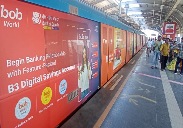 Metro train wrap advertising in Madhapur, Hyderabad - 